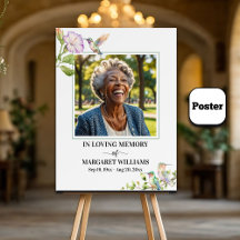 Elegant Hummingbirds Floral Photo Funeral