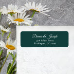 Elegant Hunter Green Custom Wedding Return Address<br><div class="desc">The "Elegant Hunter Green Custom Wedding Return Address Label" exudes sophistication and charm with its deep green hue and elegant customisation. Each label is meticulously crafted to complement wedding invitations, adding a personalised touch to correspondence. Its understated yet refined design sets the stage for a stylish wedding affair, reflecting the...</div>