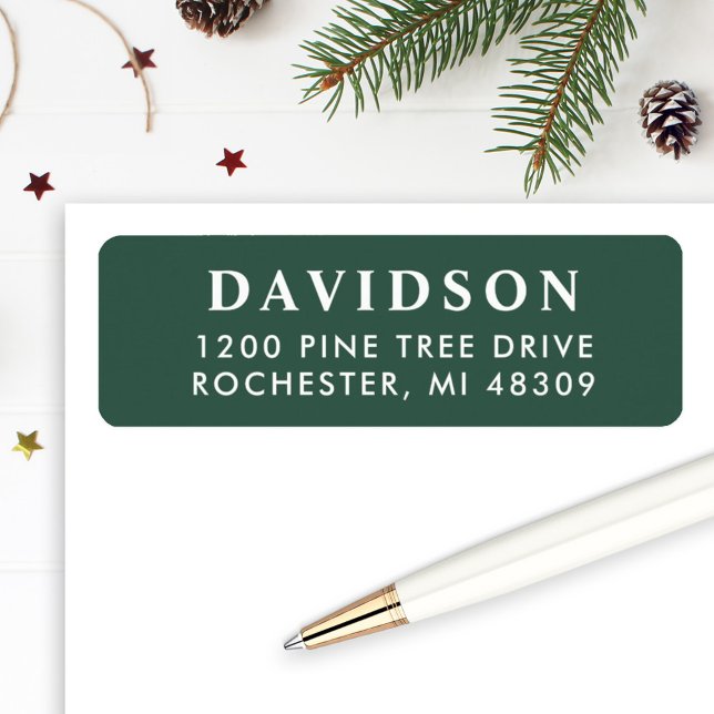 Elegant Hunter Green Family Return Address (Creator Uploaded)