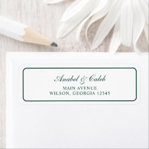 Elegant Hunter Green Frame Wedding Return Address