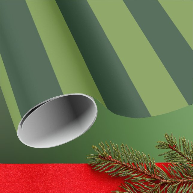 Elegant Hunter Green Garden Green Stripe  Wrapping Paper (Creator Uploaded)