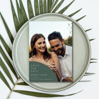Elegant Hunter Green Photo Wedding Save The Date