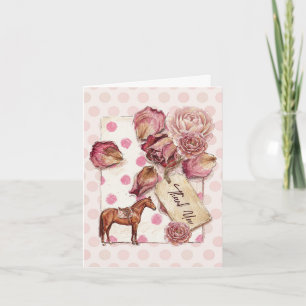 Elegant Hunter's Equestrian Birthday  Thank You Card