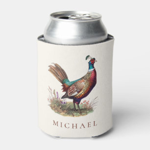 Elegant Hunting Pheasant Custom Name Can Cooler