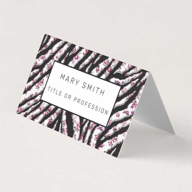 Elegant Hybrid Floral-Animal Business Card (Front)