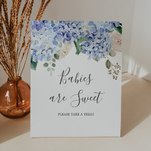 Elegant Hydrangea Babies Are Sweet Baby Shower Pedestal Sign