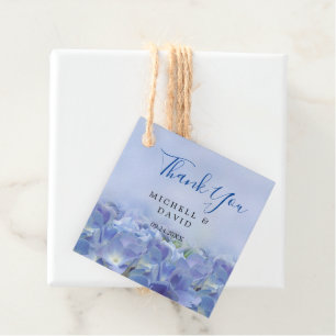 Elegant Hydrangea Blue Florals Thank You Favour Ta Tags