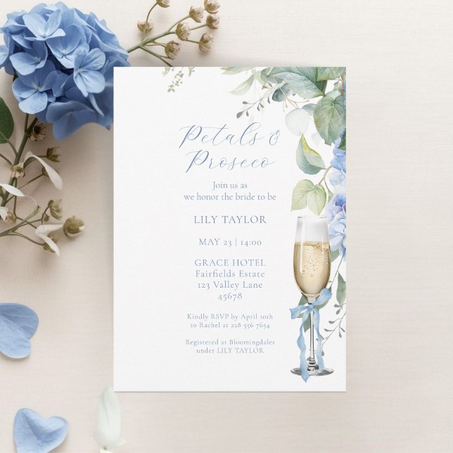 Elegant Hydrangea Bridal Shower Invitation (Creator Uploaded)