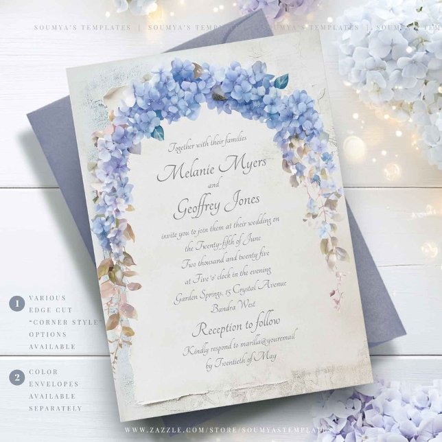 Elegant Hydrangea Floral Arch Wedding Invitation (Creator Uploaded)