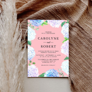 Elegant Hydrangea Floral Wedding Invitation