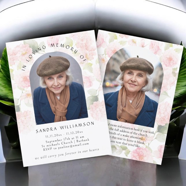 Elegant Hydrangea Memorial Photo Announcement (Creator Uploaded)