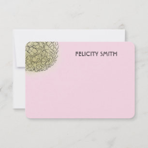 Elegant Hydrangea Personalised Stationery Pink Card