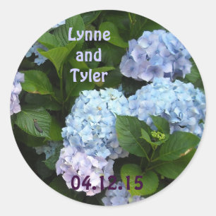 Elegant Hydrangea Save the Date Classic Round Sticker