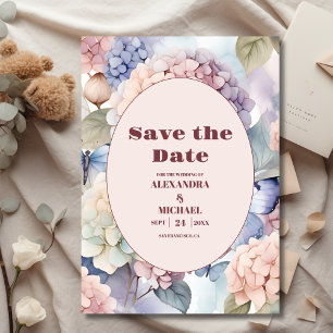 Elegant Hydrangea Wedding Save The Date