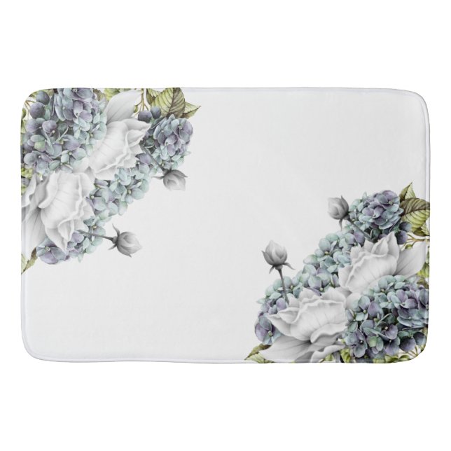 Elegant Hydrangeas Bathroom Mat (Front)