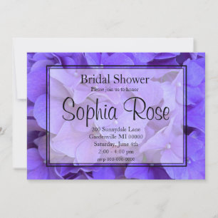 Elegant Hydrangeas Lavender purple Bridal shower Invitation