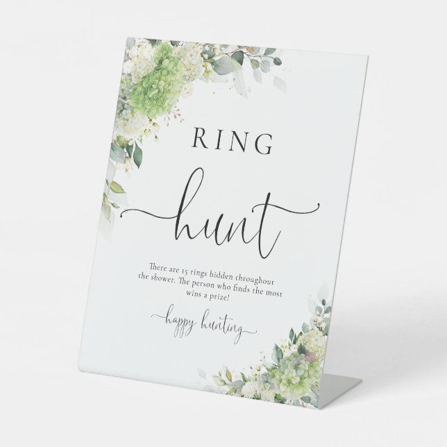 Elegant Hydrangeas Ring Hunt Sign (Front)