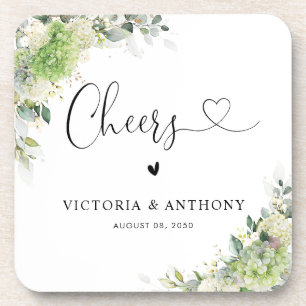 Elegant Hydrangeas Square Wedding Coaster