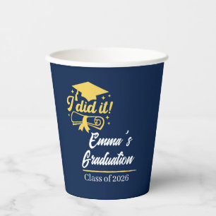 ELegant I did it Success Graduation Party  Paper Cups