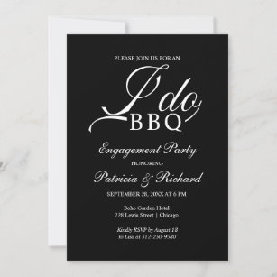  Elegant I DO BBQ Engagement Party Invitation
