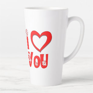 Elegant I Love You Ceramic Minimalist Red Latte Mug