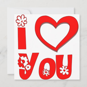 Elegant I Love You Throw Pillow Minimalist Red Invitation