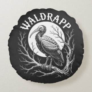 Elegant Ibis – Monochrome Wildlife - endangered Round Cushion