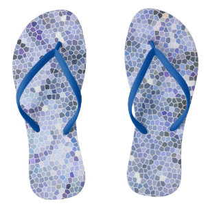 Elegant ice blue mosaic jandals