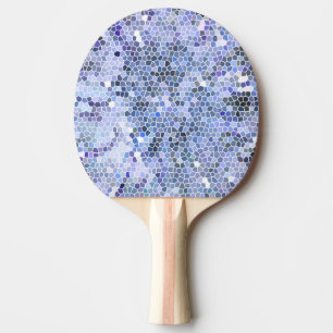 Elegant ice blue mosaic ping pong paddle