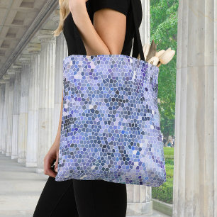 Elegant ice blue mosaic tote bag