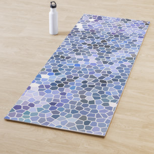 Elegant ice blue mosaic yoga mat