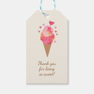 Elegant Ice Cream Cones Unique Retro-Inspired Gift Tags