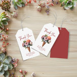 Elegant Ice Cream Floral Bridal Shower Thank You Gift Tags<br><div class="desc">Modern Rustic yet Elegant Boho Ice Cream Bridal Shower Thank You Gift Tags featuring your custom details around a stunning watercolor floral ice cream waffle cone with peonies, succulents, and desert flowers! Perfect for your elegant or vintage affair. Please contact us at cedarandstring@gmail.com if you need assistance with the design...</div>
