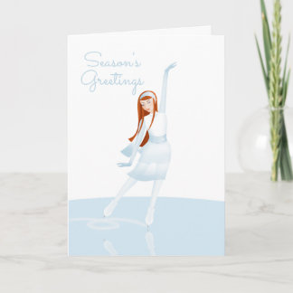 Elegant Ice Skater Folded Holiday Card