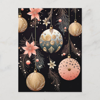 Elegant illustration of Christmas tree bullets Postcard