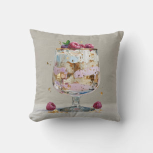 Elegant Impasto Raspberry Dessert Cushion