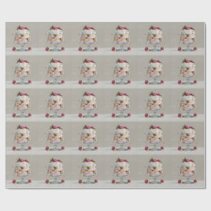 Elegant Impasto Raspberry Dessert  Wrapping Paper