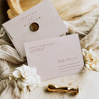 Elegant in Autumn Pink Tones Wedding Envelope