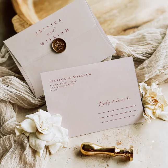 Elegant in Autumn Pink Tones Wedding Envelope (Creator Uploaded)