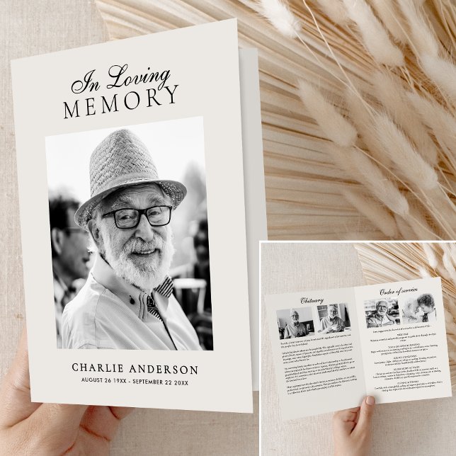 Elegant In Loving Memory 7-Photo Memorial Programme (Creator Uploaded)