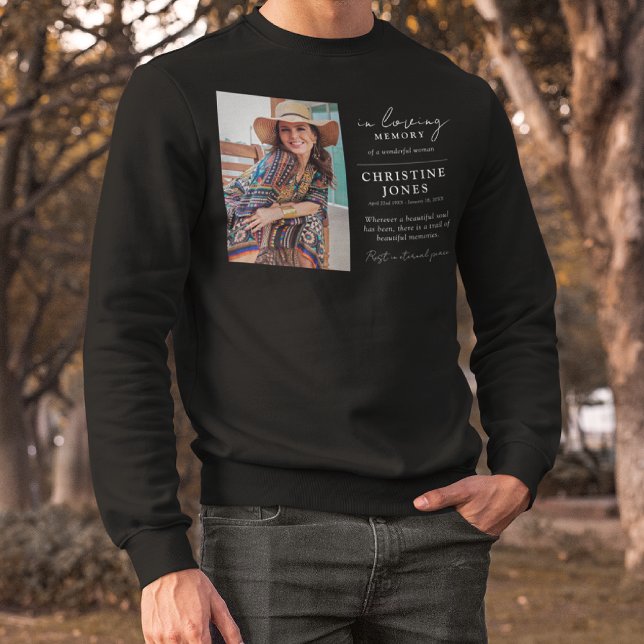 Elegant In Loving Memory Memorial Funeral Tribute Sweatshirt (Creator Uploaded)