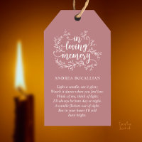 Elegant In Loving Memory Memorial Poem Candle