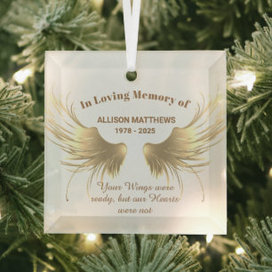 Elegant in Loving Memory of Memorial Glass Tree Decoration