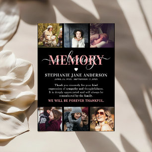 Elegant In Loving Memory Photo Collage Keepsake Thank You Card