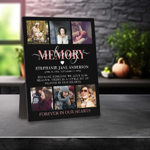 Elegant In Loving Memory Photo Collage Memorial Plaque