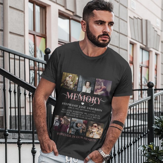 Elegant In Loving Memory Photo Collage Memorial T-Shirt (Creator Uploaded)