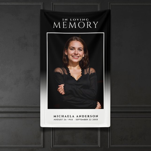 Elegant In Loving Memory Photo Funeral/Memorial Banner (Creator Uploaded)