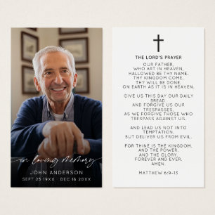 Elegant In Loving Memory Photo Funeral Prayer