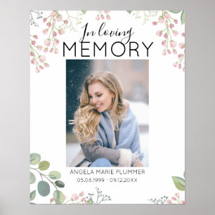 Elegant In Loving Memory   Photo Memorial Poster