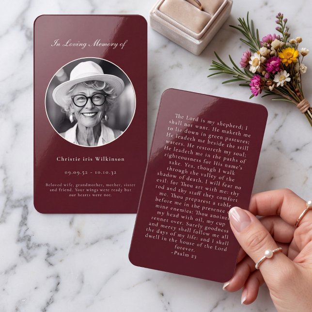 Elegant In Loving Memory Prayer Card (Creator Uploaded)